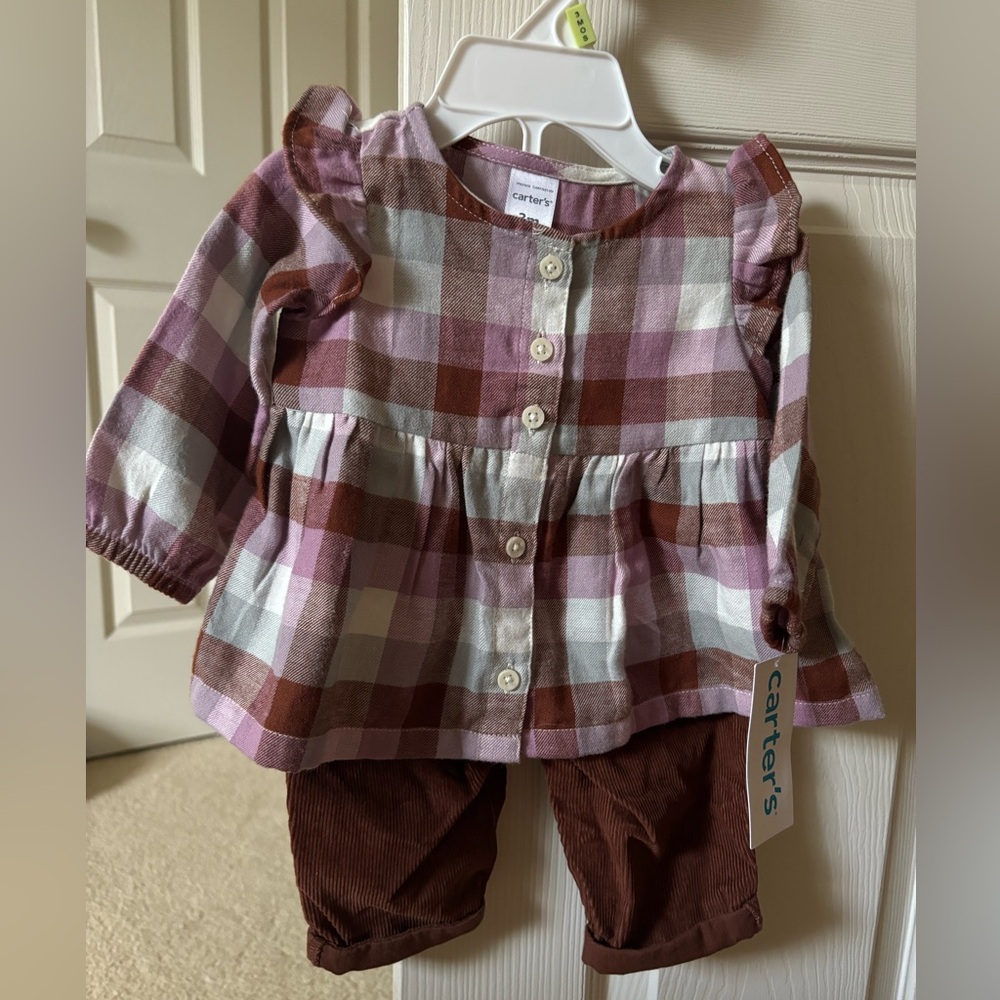 Carter’s NWT plaid and corduroy two-piece outfit
